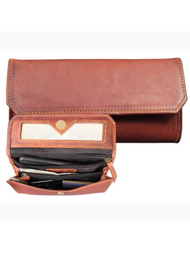  Women's Genuine Leather Wallet Small Girls Clutch Brown Ladies Daily Purse