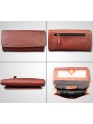 Women's Purse Genuine Leather Small Clutch Daily Brown Wallet