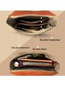 Madosh Genuine Brown Leather  Canvas Laptop Men’s Briefcase Side Crossbody Office Shoulder Business Messenger Laptop Handbag for men