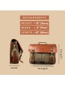 Madosh Genuine Brown Leather  Canvas Laptop Men’s Briefcase Side Crossbody Office Shoulder Business Messenger Laptop Handbag for men