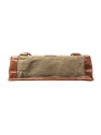 Madosh Genuine Brown Leather  Canvas Laptop Men’s Briefcase Side Crossbody Office Shoulder Business Messenger Laptop Handbag for men