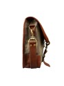 Madosh Genuine Brown Leather  Canvas Laptop Men’s Briefcase Side Crossbody Office Shoulder Business Messenger Laptop Handbag for men