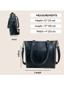 Madosh Women's Genuine Leather Tote Bag | Multi-Pocket Shoulder Bag | Adjustable & Detachable Strap | Elegant Everyday Handbag for Work & Travel (Black)