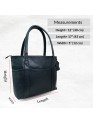 Genuine Leather Tote Bag for Women – Large Shoulder Handbag with Multiple Pockets | Work, Laptop & Travel Purse | Stylish Classic Bag for Office, Casual, Business, Gift (Black)