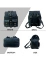 Black Genuine Leather Laptop Backpack Sports Hiking Daypacks Carryall Rucksack Casual Shoulder Bookbag