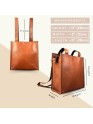 Madosh Genuine Leather 2-in-1 Brown Medium Backpack tote handbag easily convertible dual design purse