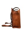 Madosh Genuine Leather 2-in-1 Brown Medium Backpack tote handbag easily convertible dual design purse