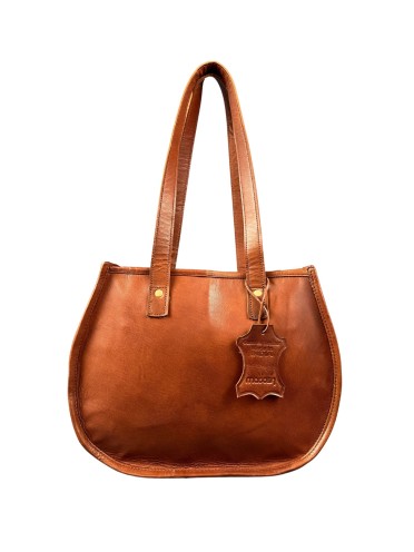 Madosh, Genuine Leather Classic Brown Half Moon Shoulder Tote Style Fashion Sleek Everyday Handbag Purse for Women