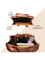 Madosh, Genuine Leather Classic Brown Half Moon Shoulder Tote Style Fashion Sleek Everyday Handbag Purse for Women