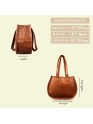Madosh, Genuine Leather Classic Brown Half Moon Shoulder Tote Style Fashion Sleek Everyday Handbag Purse for Women