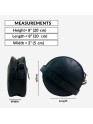 Madosh Stylish Round Crossbody Bag for Women – Small Circular Genuine Leather Purse with Adjustable Strap Black Side Shoulder Fashion Handbag