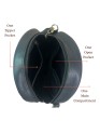Madosh Stylish Round Crossbody Bag for Women – Small Circular Genuine Leather Purse with Adjustable Strap Black Side Shoulder Fashion Handbag