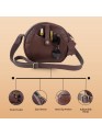 Crossbody Purse Soft Leather Hobo Women Semi Circle Zipper Brown Bag