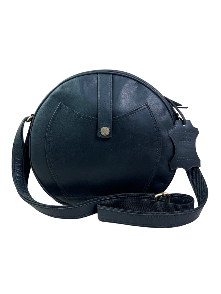 Black Crossbody Purse Soft Leather Hobo Women Semi Circle Zipper Bag