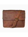 Men's Genuine Leather Crossbody Ipad Bag Flap Over Shoulder Laptop Office Bags