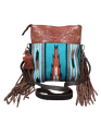 Madosh, Women’s Crossbody Bag Genuine Leather Fringe handbag Sling Purse for Women Saddle Blanket Bag Embossed Handcrafted Bag
