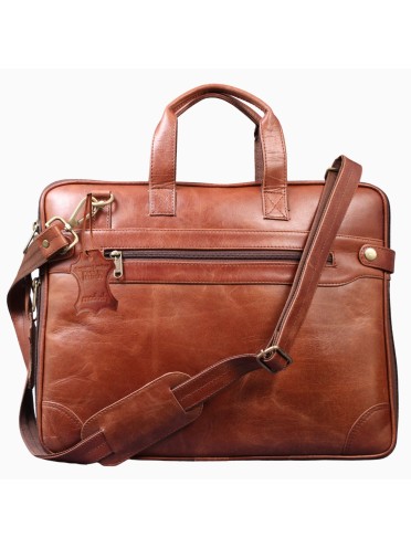  Genuine Buffalo Hide Men's Laptop Sleeve Briefcase Style Crossbody Handmade Bag