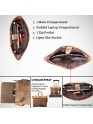 Men's Briefcase Office Bag Genuine Buffalo Leather Messenger Bag Laptop Work Bag