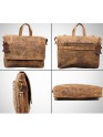 Men's Briefcase Office Bag Genuine Buffalo Leather Messenger Bag Laptop Work Bag