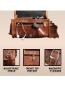 Women's Buffalo Hide Small Round Brown Shoulder Crossbody Bag Girls Sling Purse