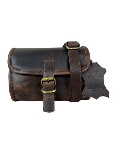 Women's Buffalo Hide Small Round Brown Shoulder Crossbody Bag Girls Sling Purse