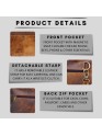 Women's Zipper Wristlet Bag Buffalo Leather Clutch Travel Pouch Carryall Wallet