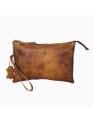 Women's Zipper Wristlet Bag Buffalo Leather Clutch Travel Pouch Carryall Wallet