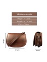  Women's Saddle Crossbody Handbag Genuine Leather Evening Shoulder Sling Bag-GBL6BROWN