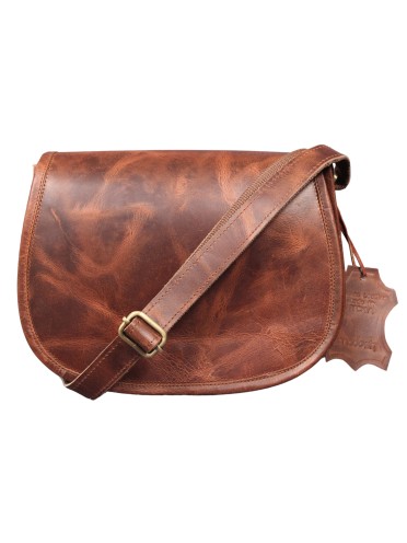  Women's Saddle Crossbody Handbag Genuine Leather Evening Shoulder Sling Bag-GBL6BROWN