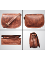  Women's Saddle Crossbody Handbag Genuine Leather Evening Shoulder Sling Bag-GBL6BROWN
