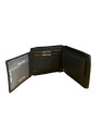 Madosh Genuine Leather Men's Wallet Black Bifold Purse | RFID Protected | Cards Holder Coin Pocket | Zip Closure for Safety