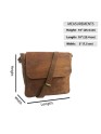 Women Cross body Genuine Buffalo Leather Brown Messenger Sling Shoulder bag 