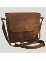 Women Cross body Genuine Buffalo Leather Brown Messenger Sling Shoulder bag 