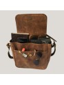 Women Cross body Genuine Buffalo Leather Brown Messenger Sling Shoulder bag 