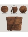 Women Cross body Genuine Buffalo Leather Brown Messenger Sling Shoulder bag 