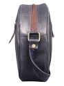 Crossbody Purse Buffalo Leather Hobo Women Semi Circle Zipper Blue Bag