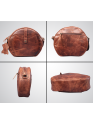 Crossbody Purse Buffalo Leather Hobo Women Semi Circle Zipper Brown Bag
