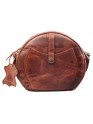 Crossbody Purse Buffalo Leather Hobo Women Semi Circle Zipper Brown Bag