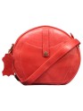 Crossbody Purse Buffalo Leather Hobo Women Semi Circle Zipper Red Bag