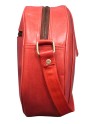 Crossbody Purse Buffalo Leather Hobo Women Semi Circle Zipper Red Bag