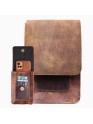 Genuine Buffalo Leather Mobile Wallet Unisex Phone And Card Holder Brown Cover