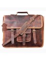  Genuine Buffalo Leather Briefcase Bag Men's Messenger Brown Work Laptop Bag