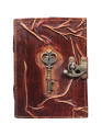 Genuine Leather Journal with Lock and Key – 7x5" Tree Branch Embossed Writing Notebook with 200 Unlined Pages – Handmade Diary with Clasp Lock – For Writing, Drawing & Gifting