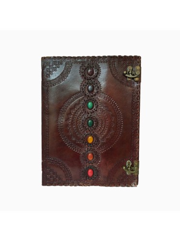 Genuine Leather Journal Medieval Stones Embossed Handmade Notebook Diary