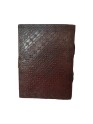 Embossed Personal Brown Diary Genuine Leather Schedule Planner Notebook 