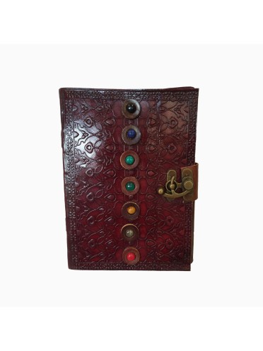 Brown Embossed Seven Stones Diary Genuine Leather  Everyday Oragniser
