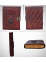 Genuine Leather Bound Journal Stone Studded Diary Brown Vintage Paper Notebook