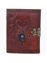 Genuine Leather Bound Journal Stone Studded Diary Brown Vintage Paper Notebook