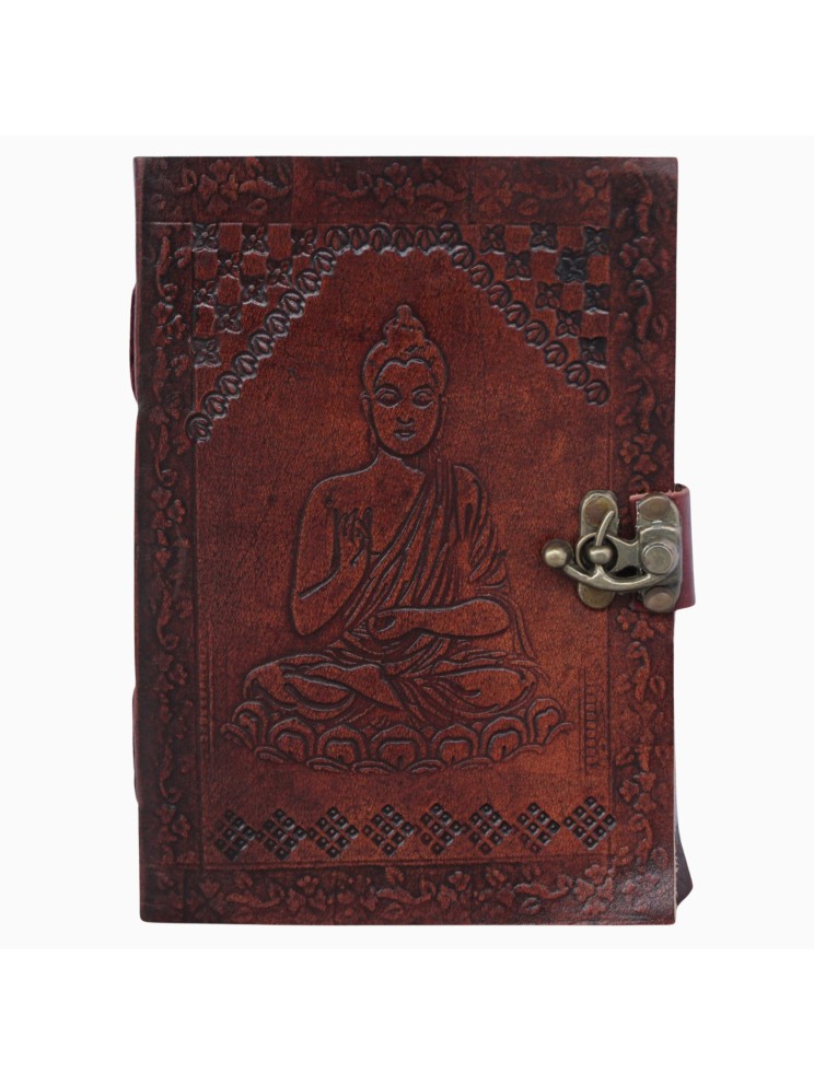 Genuine Leather Bound Journal Brown Buddha Diary Plain Small Sketchers Notebook