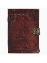 Genuine Leather Bound Journal Brown Buddha Diary Plain Small Sketchers Notebook